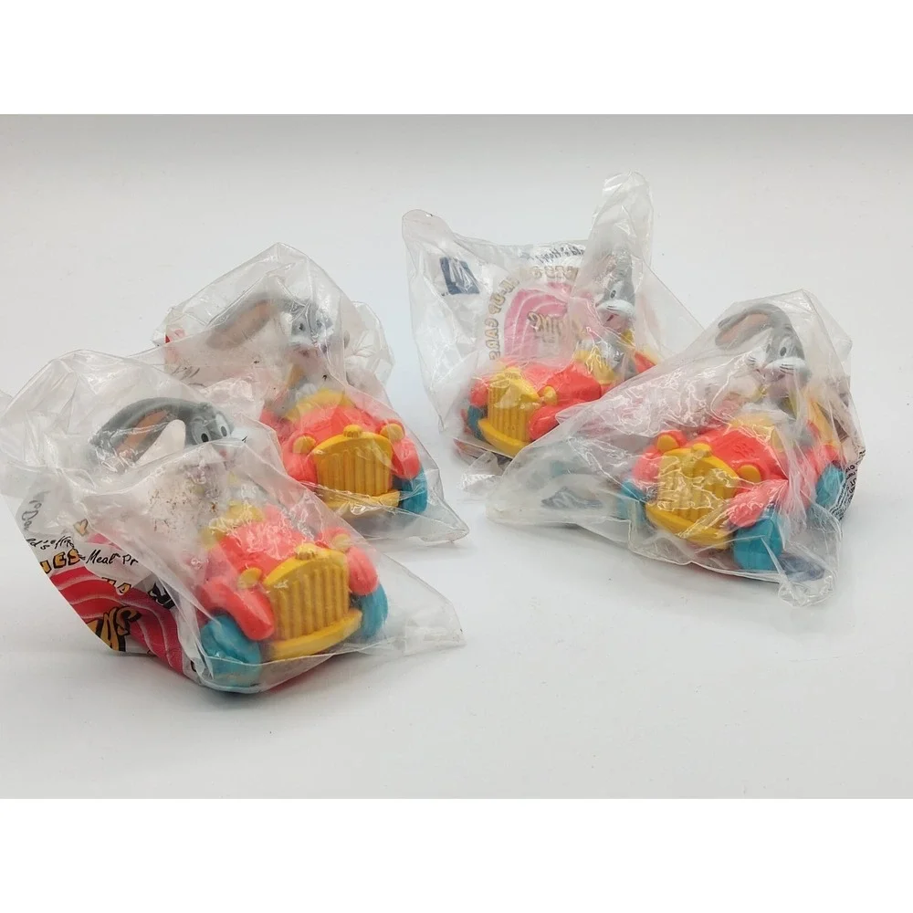 McDonald's LOONEY TUNES 1992 QUACK-UP Cars BUGS Super STRETCH LIMO Lot of 4